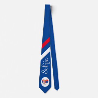 Tie in the style of Serbian national symbols