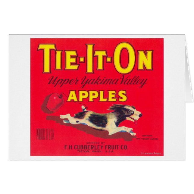 Tie It On Apple Label (red) - Tieton, WA (Front Horizontal)