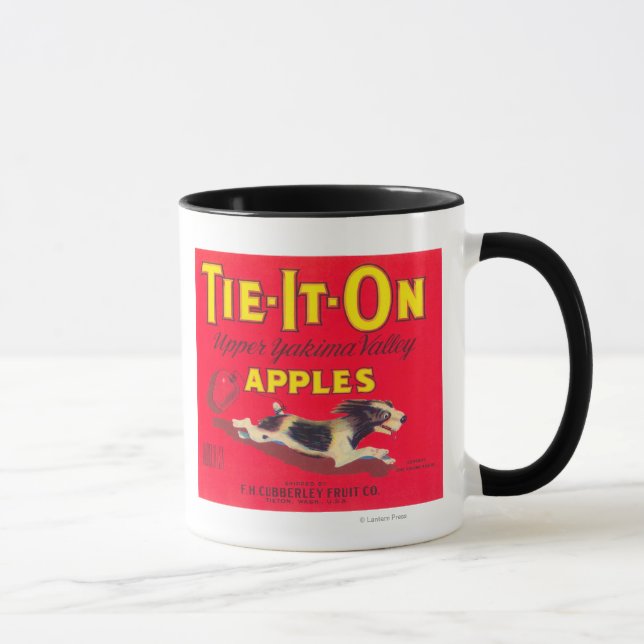Tie It On Apple Label (red) - Tieton, WA Mug (Right)