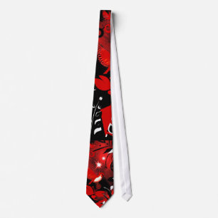 Tie Men's Asian Floral Red Birds