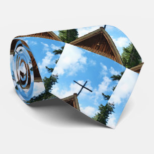 Tie, Old Country Church. Pattern Repeats Tie