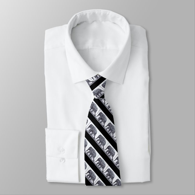 TIE ONE ON : Muybridge Elephant Walking Tie (Tied)