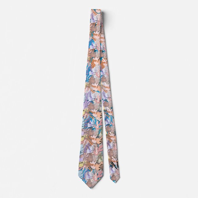 Tie : Organic Leaves (blue) (Front)