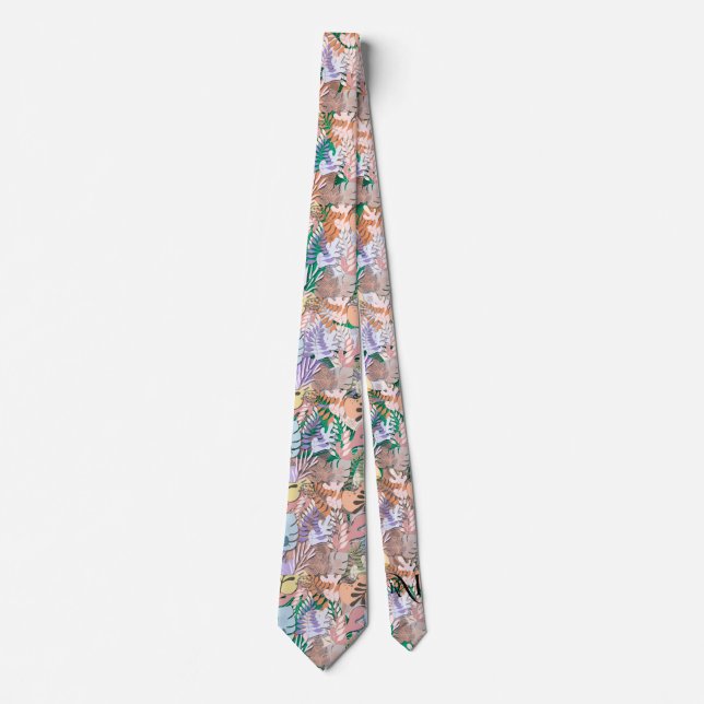 Tie : Organic Leaves (green) (Front)