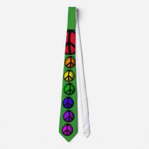 Tie, Peace Ladybugs Rainbow Colours Customise it Tie