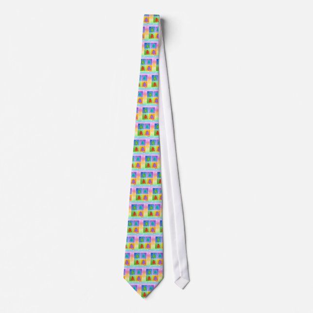 Tie - Pop Art Christmas Trees (Front)