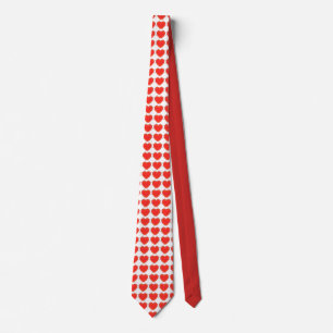 Tie - Red and White Hearts