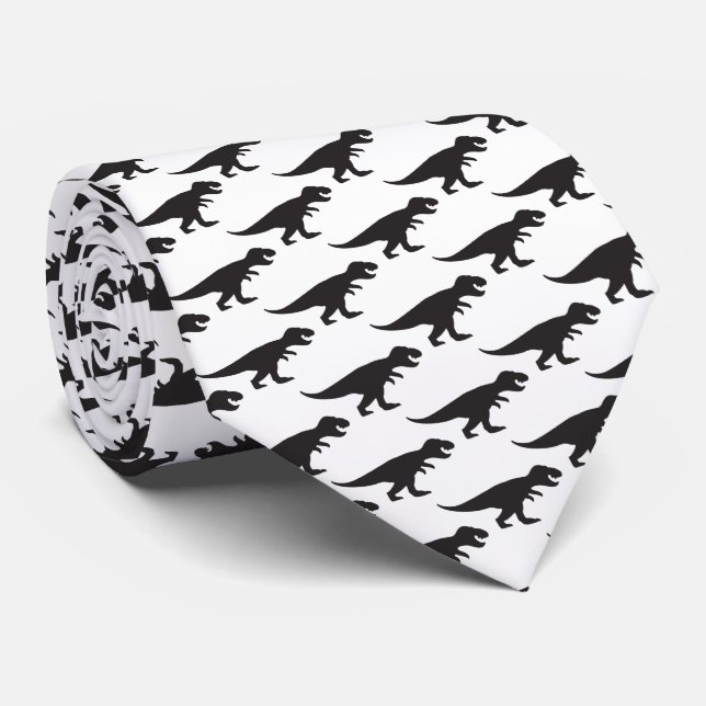 Tie REX - T-Rex King of the Dinosaurs Black White (Rolled)
