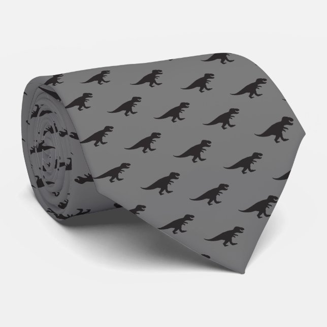 Tie REX - T-Rex King of the Dinosaurs Elegant Grey (Rolled)
