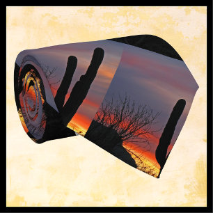 Tie, Saguaro Cactus, Southwest, Pattern Repeats Tie