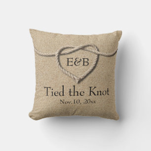 Tie the Knot Beach Wedding Pillow