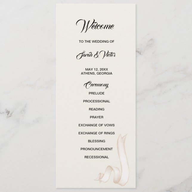 Tie the knot double side program card  (Front)
