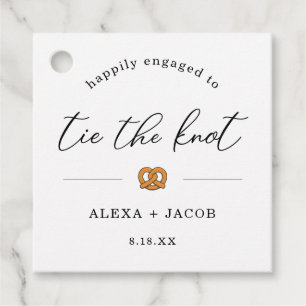 Tie the Knot Pretzel Engagement Party Favour Tag