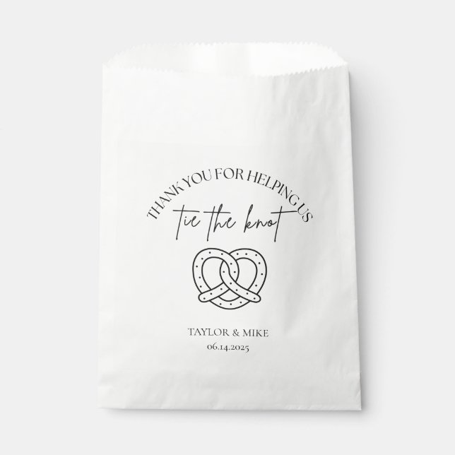 Tie the Knot Wedding Pretzel Favour Bags (Front)