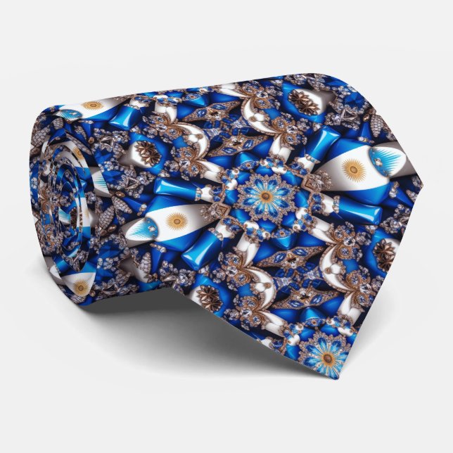 Tie with Argentinian Colours Design (Rolled)