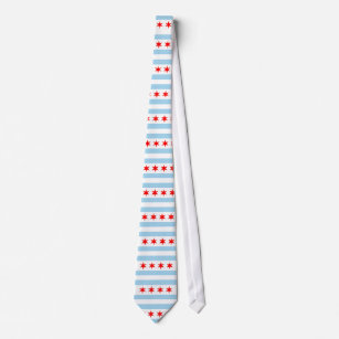 Tie with Flag of Chicago, Illinois U.S.A.
