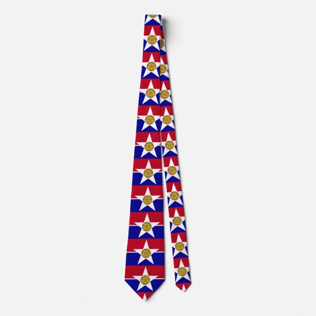 Tie with Flag of Dallas, Texas, USA (Front)