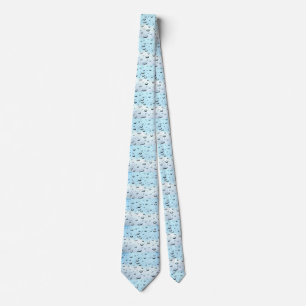 Tie with water drop light blue design