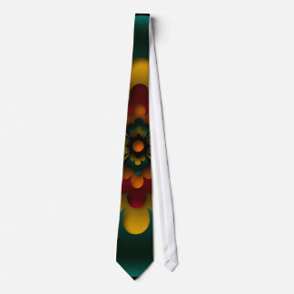 Tie, Zen Flower, Rasta Red, Yellow, Green Tie