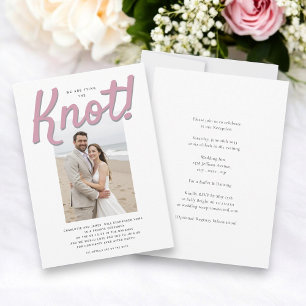 Tied the knot / eloped modern wedding reception invitation