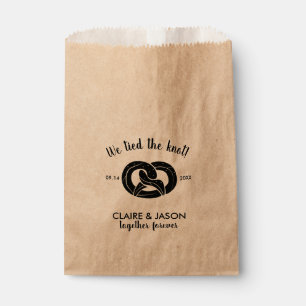 Tied the Knot Together Forever Pretzel Wedding Favour Bag