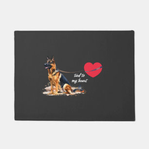 Tied to My Heart German Shepherd Doormat