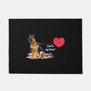 Tied to My Heart German Shepherd Doormat