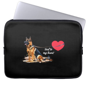Tied to My Heart German Shepherd Laptop Sleeve