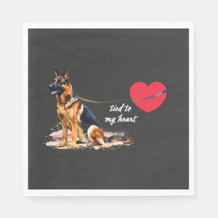 Tied to My Heart German Shepherd Napkin