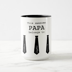 Tied To Papa 5-Child Mug
