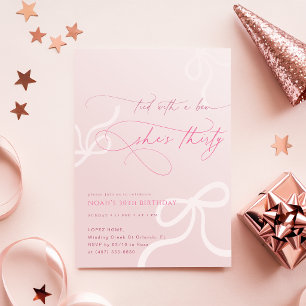 Tied With a Bow Ribbon Girls 30th Birthday Invitation