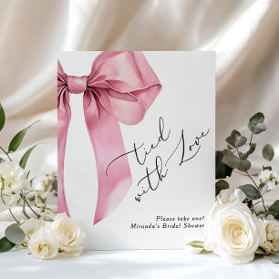 Tied with Love Pink Bow Favours Bridal Shower Poster
