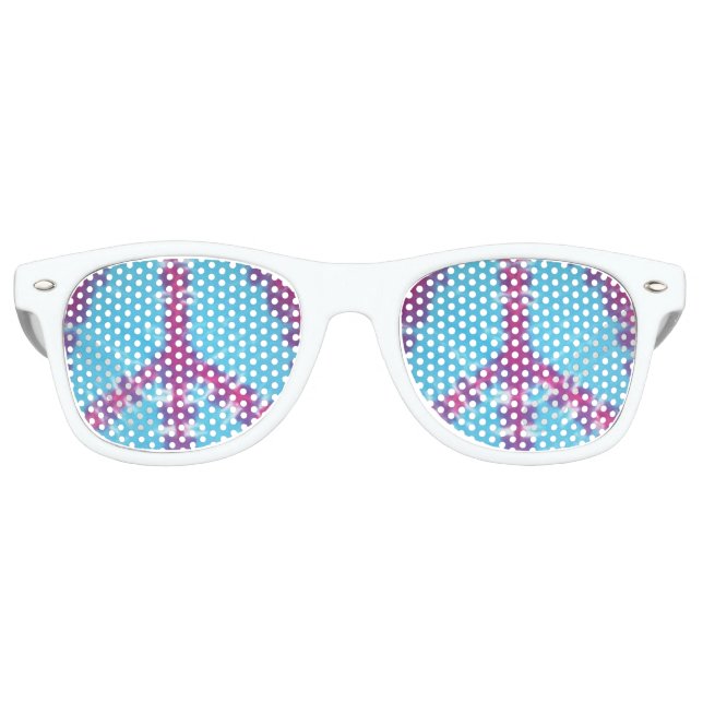 tiedye adult retro party shades peace sign (Front)