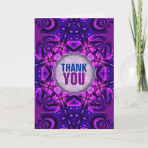 TieDye Batik Pink Purple Thank You Card