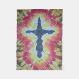 tiedye fleece blanket cross