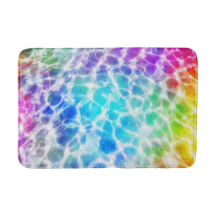 Tiedye Hippie Wavy Rainbow Pool Water Effect Bath Mat