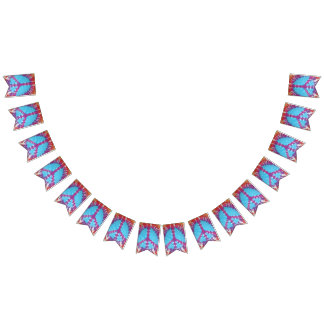 tiedye party bunting banner Peace sign