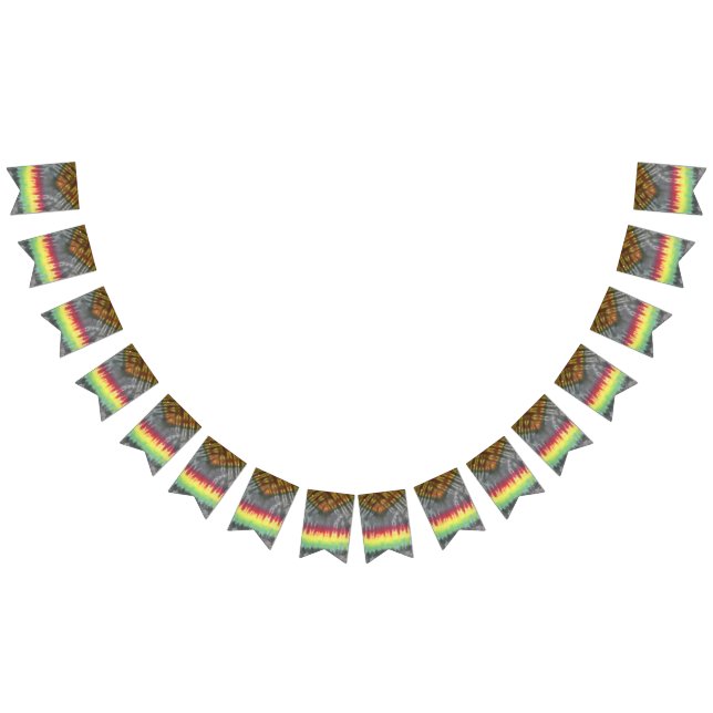 tiedye party bunting banner Rasta 1 (All)
