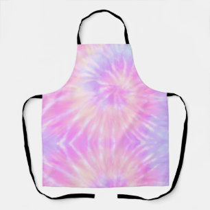 Tiedye Pastel Rainbow Spiral Hippie Tie Dye   Apron