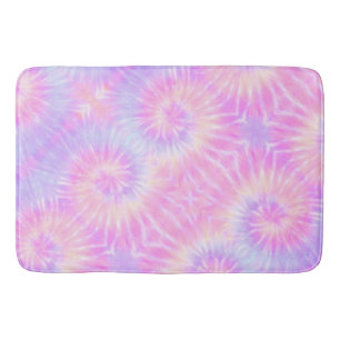 Tiedye Pastel Rainbow Spiral Hippie Tie Dye    Bath Mat