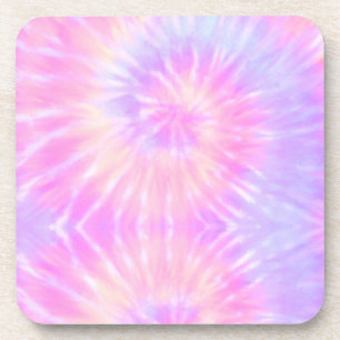 Tiedye Pastel Rainbow Spiral Hippie Tie Dye Coaster