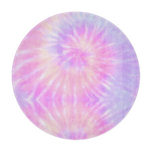 Tiedye Pastel Rainbow Spiral Hippie Tie Dye  Cutting Board