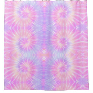 Tiedye Pastel Rainbow Spiral Hippie Tie Dye    Shower Curtain