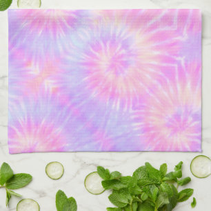 Tiedye Pastel Rainbow Spiral Hippie Tie Dye   Tea Towel