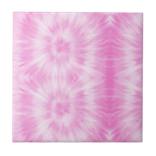 Tiedye Pink Spiral Hippie Tie Dye Ceramic Tile