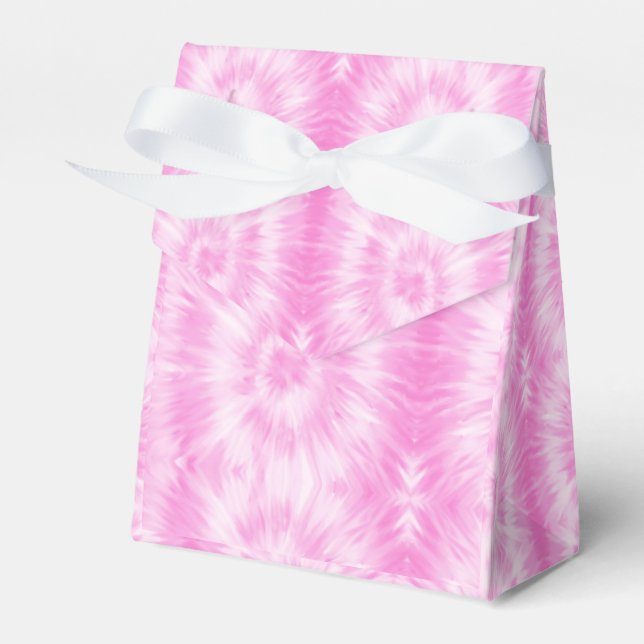 Tiedye Pink Spiral Hippie Tie Dye   Favour Box (Front Side)