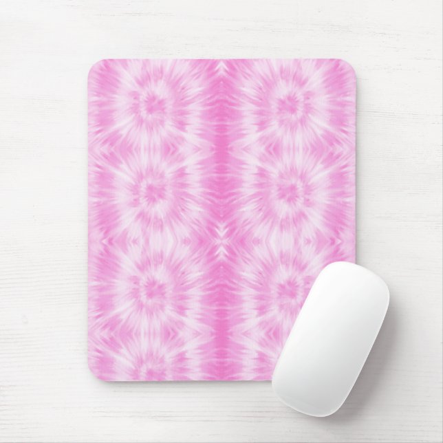 Tiedye Pink Spiral Hippie Tie Dye   Mouse Pad (With Mouse)