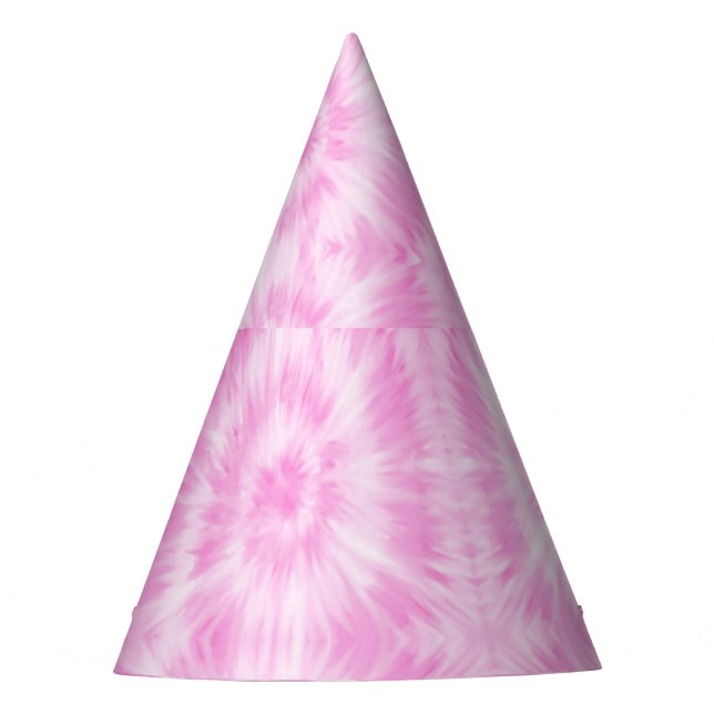 Tiedye Pink Spiral Hippie Tie Dye   Party Hat (Front)