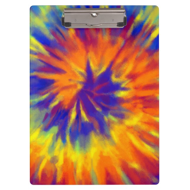 Tiedye Rainbow Spiral Hippie Tie Dye  Clipboard (Front)