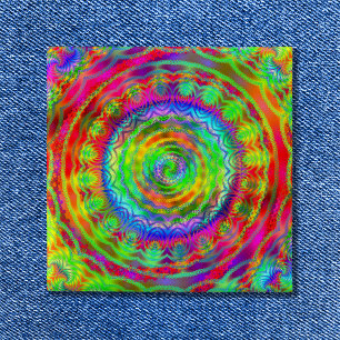 Tiedye Target 15 Cm Square Badge